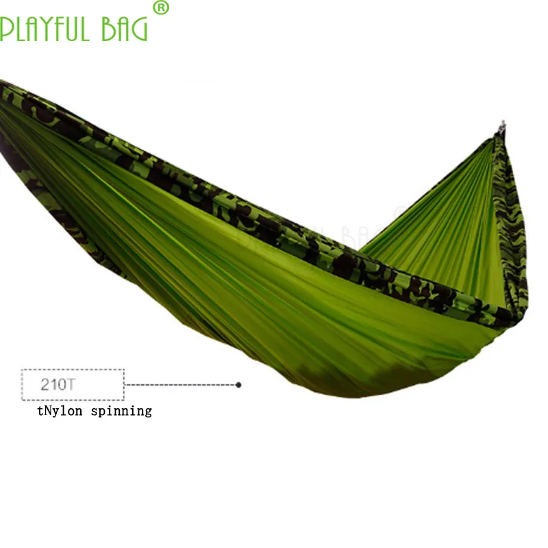 

Outdoor activities articles 210T nylon spinning parachute cloth double hammock camping outdoor swing bed indoor hammock ZI20