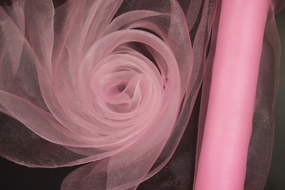 

Детские розовые рулоны из органзы для фона, свадебное украшение, декоративная DIY органза 75 см, рулон X110 метров