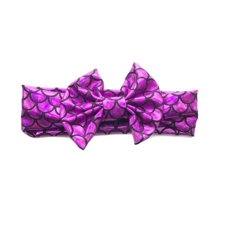 Тюрбан для новорожденных девочек повязка на голову Русалочки с блестками и