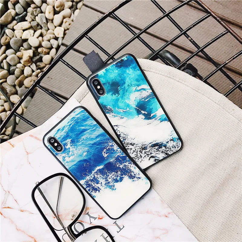 DISCASE закаленное Стекло Shell Телефон чехол для iphone X эксклюзивная модная волна
