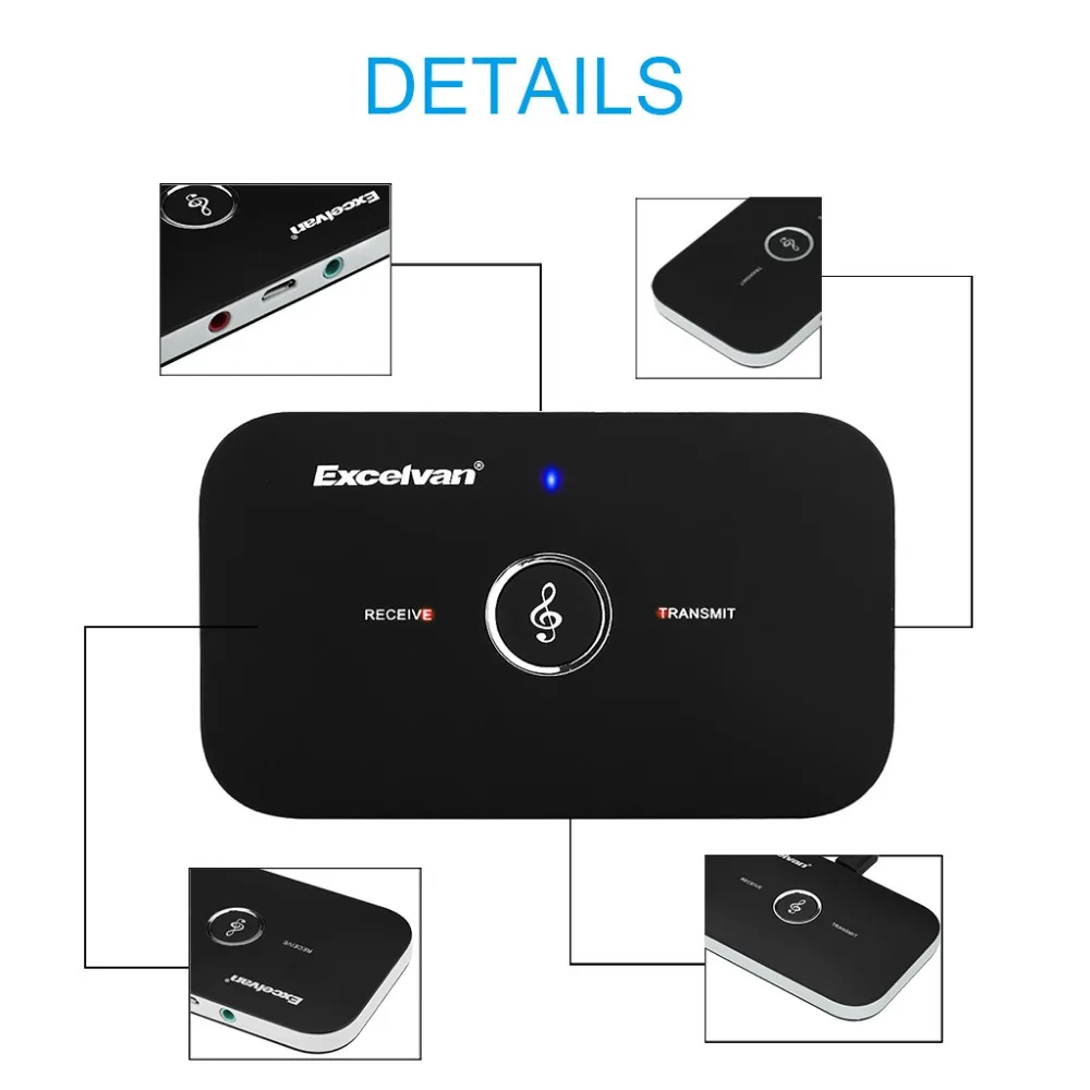 Bluetooth-адаптер Hi-Fi Беспроводной 2-в-1 аудио Bluetooth ресивер и передатчик с 3 5 мм Вход