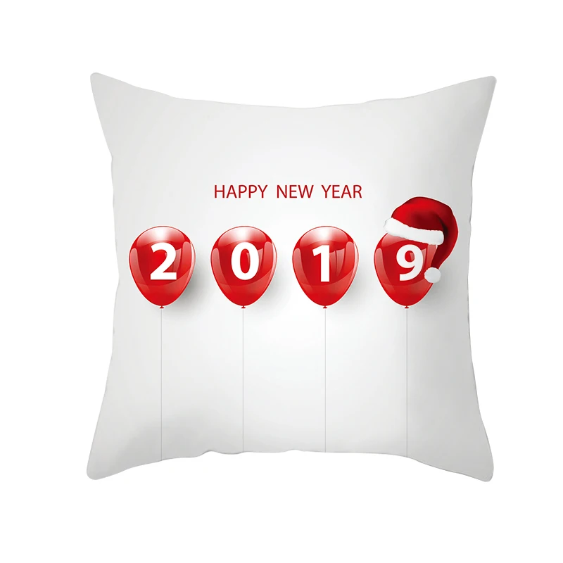 H15 mling 1pcs 45x45cm Santa Claus Christmas Tree Pillowcase Peach Skin Pillowcase Waist Pillow Polyester Throw Pillow Case Cover - Color: H15