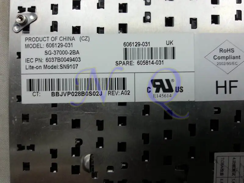 Новый оригинальный клавиатура Великобритании для HP Compaq CQ620 CQ621 CQ625 6037b0049403 606129-031