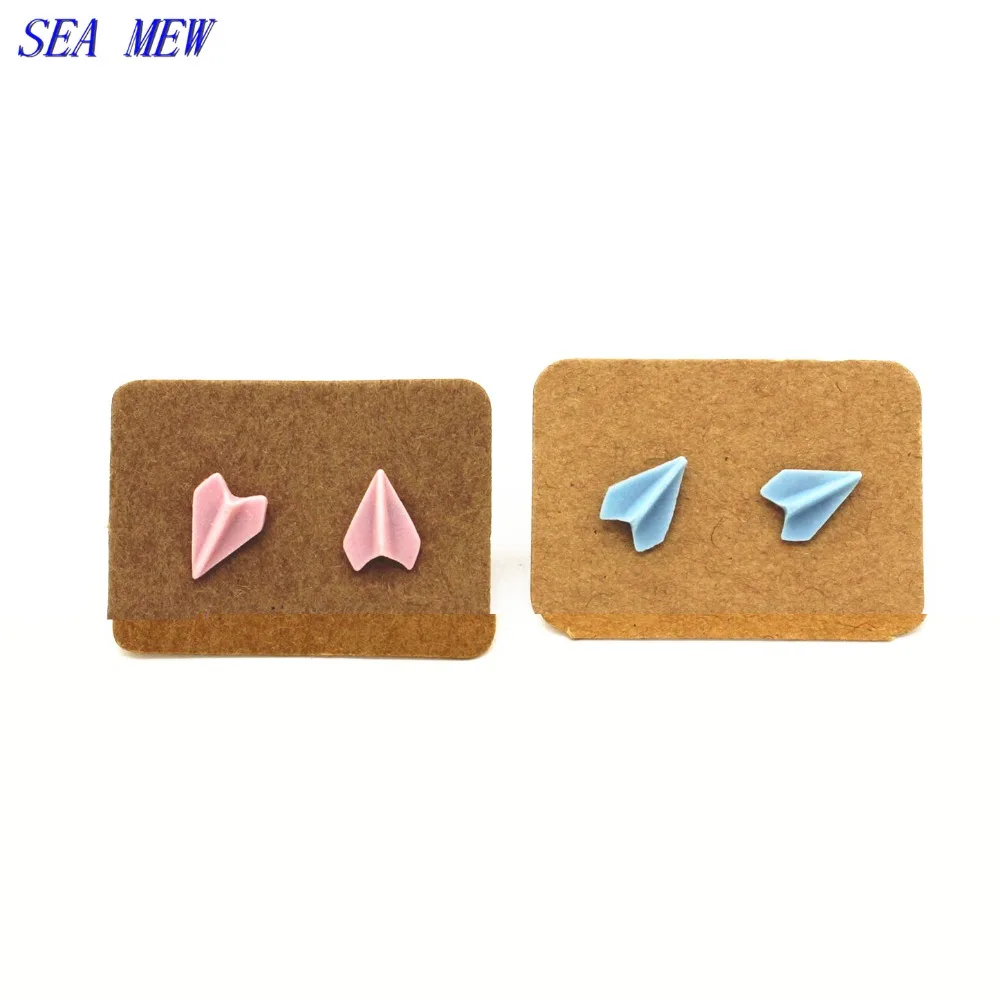Модные керамические серьги-гвоздики SEA MEW в виде самолета фарфоровые серьги