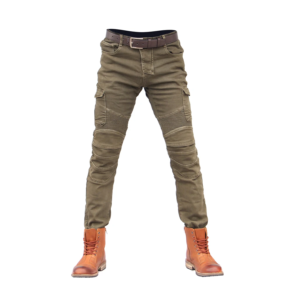 JES-6- Amy Green Мужские мото брюки, мотоциклетные брюки, джинсы для мотокросса, мото джинсы, защита для езды, гонок, мотоцикла, грязи, велосипеда, летние брюки - Цвет: JES-6- Amy Green