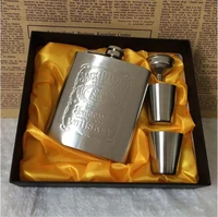 drink with a box 7oz luxury stainless steel leather hip flask personalized whiskey flask