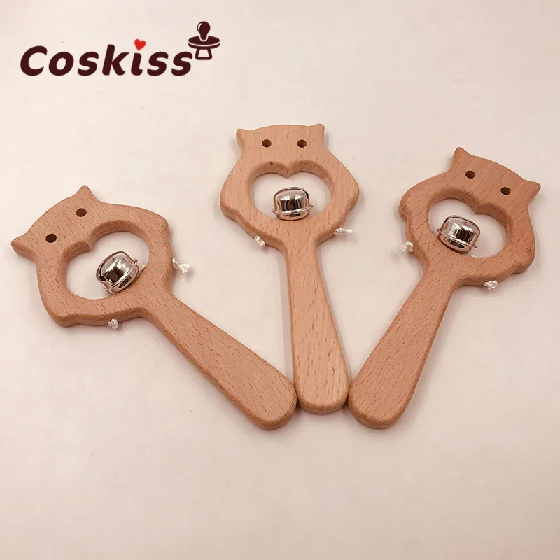 Кольцо-погремушка деревянное из бука для прорезывания зубов 5 шт. | Мать и ребенок