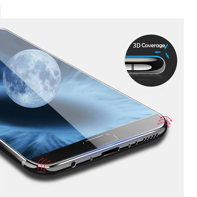 3D 9H закаленное стекло для Huawei Honor V10 Защитная пленка экрана синий черный (5