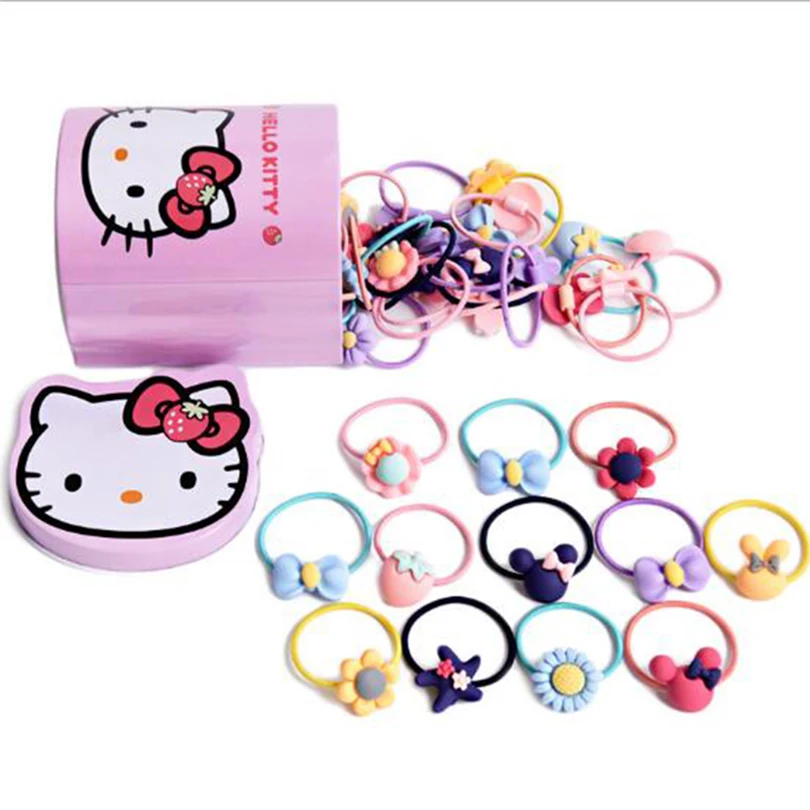 Wholesale 14 Pcs/LOT Cute Children'S Elastic Rubber Band Girls Hair Children Flower Cartoon Mouse Accessories | Аксессуары для