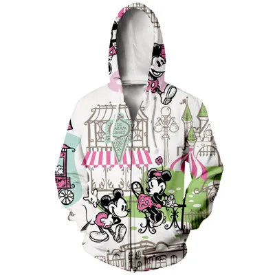zipper hoodie Новинка, худи с 3D рисунком мыши, женские и мужские милые толстовки/толстовки на молнии/Спортивные штаны/повседневные толстовки - Цвет: zipper hoodie