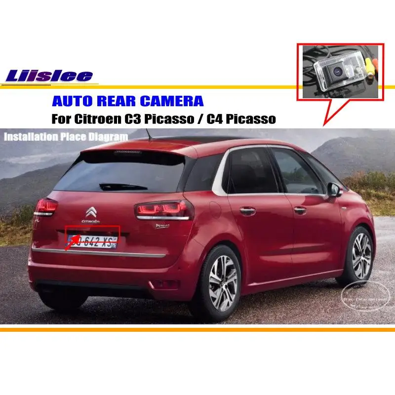 Автомобильная фотокамера заднего вида для Citroen C3 Picasso / C4 NTST PAL/подсветка номерного
