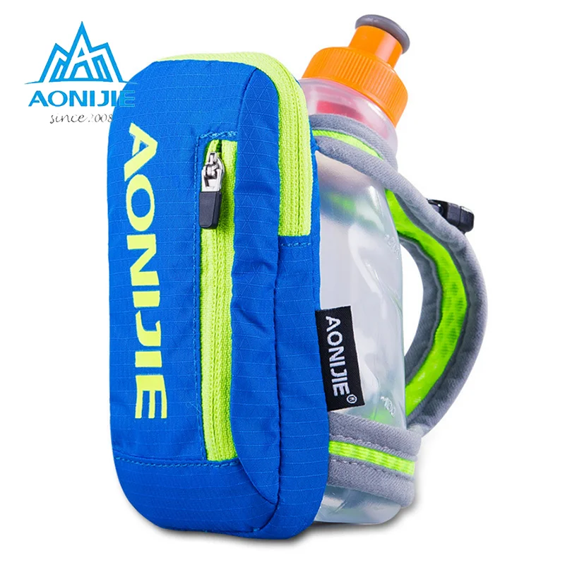 bag and kettle AONIJIE Спорт на открытом воздухе ручной запустить чайник сумка марафон чайник пакет пеший Туризм Бег Рука чехол для бутылки+ 250 мл чайник телефон сумка - Цвет: bag and kettle