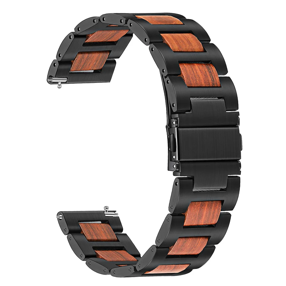 Ремешок для часов из натурального дерева и нержавеющей стали вектора Garmin Fenix Chronos