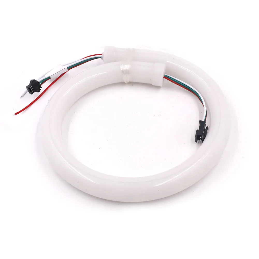 XUNATA Round RGB Светодиодная лента неоновый светильник для украшения 5 в 12 В 60 Светодиодный s водонепроницаемый веревочный струнный светильник с европейской вилкой RF 21 клавишный контроллер - Испускаемый цвет: 0.5m