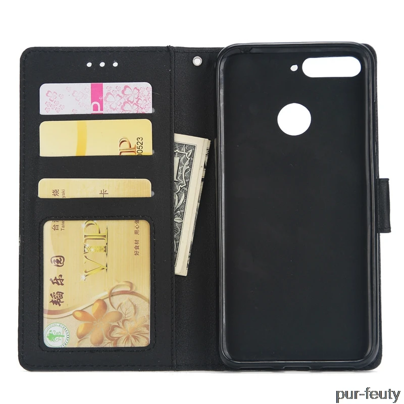 Кожаный чехол для huawei Y6 Prime, чехол для huawei Y6Prime Y 6 Prime Y6, сплошной цвет, флип-кошелек, чехол для телефона s Coque