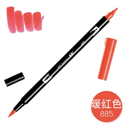 885 TOMBOW AB-T Япония 96 цветов художественная кисть ручка с двумя головками маркер Профессиональный водный маркер ручка для рисования канцелярские принадлежности Kawaii - Цвет: 885