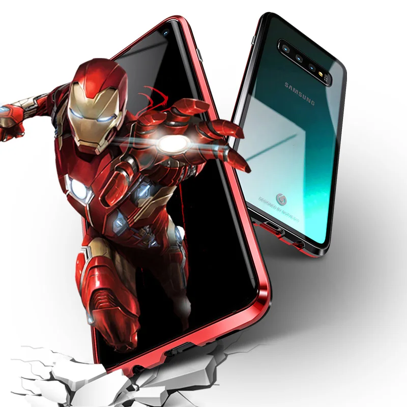 Магнитный металлический бампер для Samsung Galaxy S10 5G Plus роскошный чехол с прозрачным