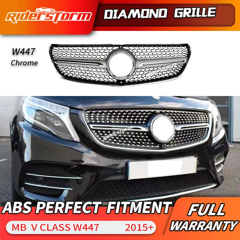Алмазная решетка для V Class W447 GT черная хромированная V260 AMG Line передний бампер