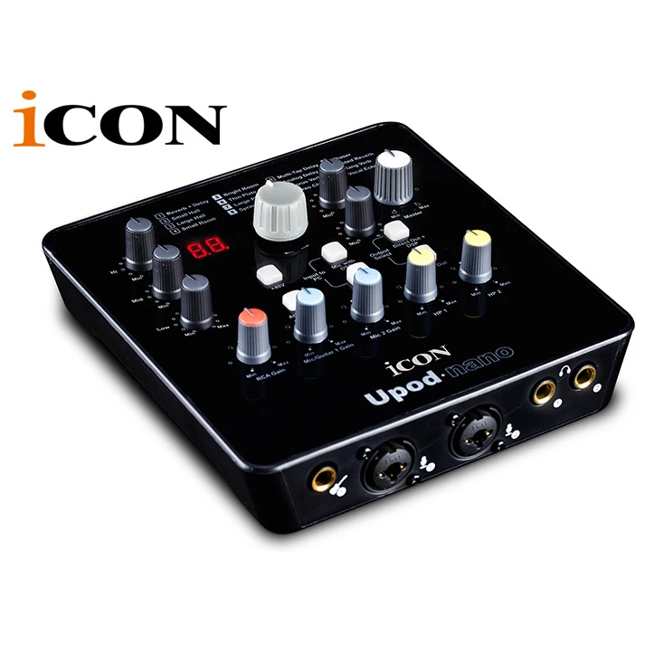 Новейшая ICON upod nano звуковая карта Plug play 2 mic In/1 guitar in выхода USB Интерфейс записи + 48 В