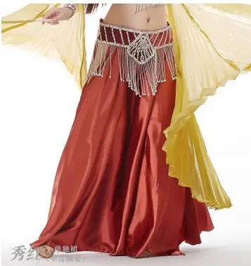 as picture Танец живота атласная юбка арабские Хэллоуин блестящая юбка Gypsy с боковыми Юбки для женщин золотой красный розовый черный Королевский Синий - Цвет: as picture