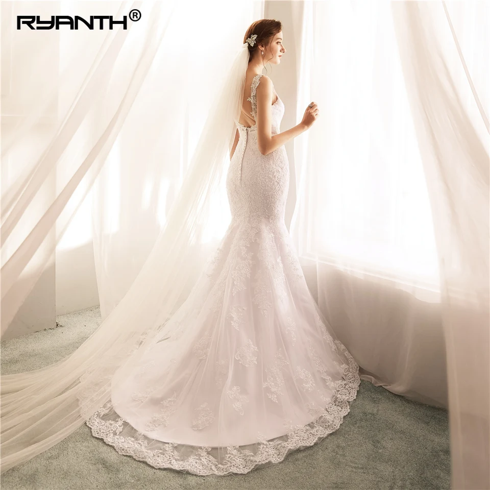 Женское свадебное платье с кружевной аппликацией Ryanth Robe De Mariee сексуальное