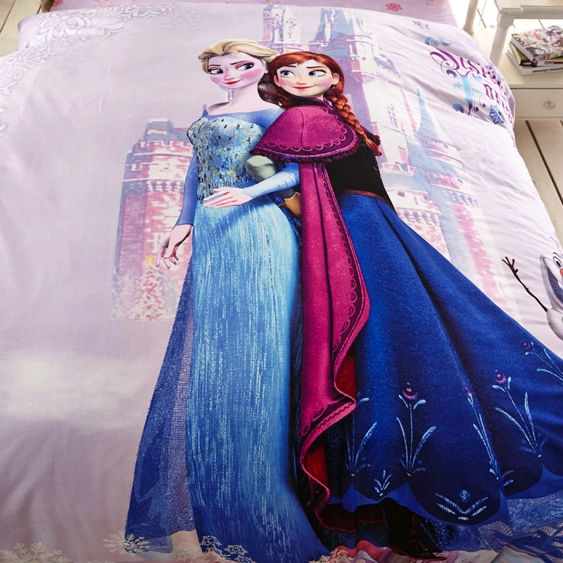 Комплекты постельного белья Disney Frozen Elsa Anna набор для девочек из 100% хлопка