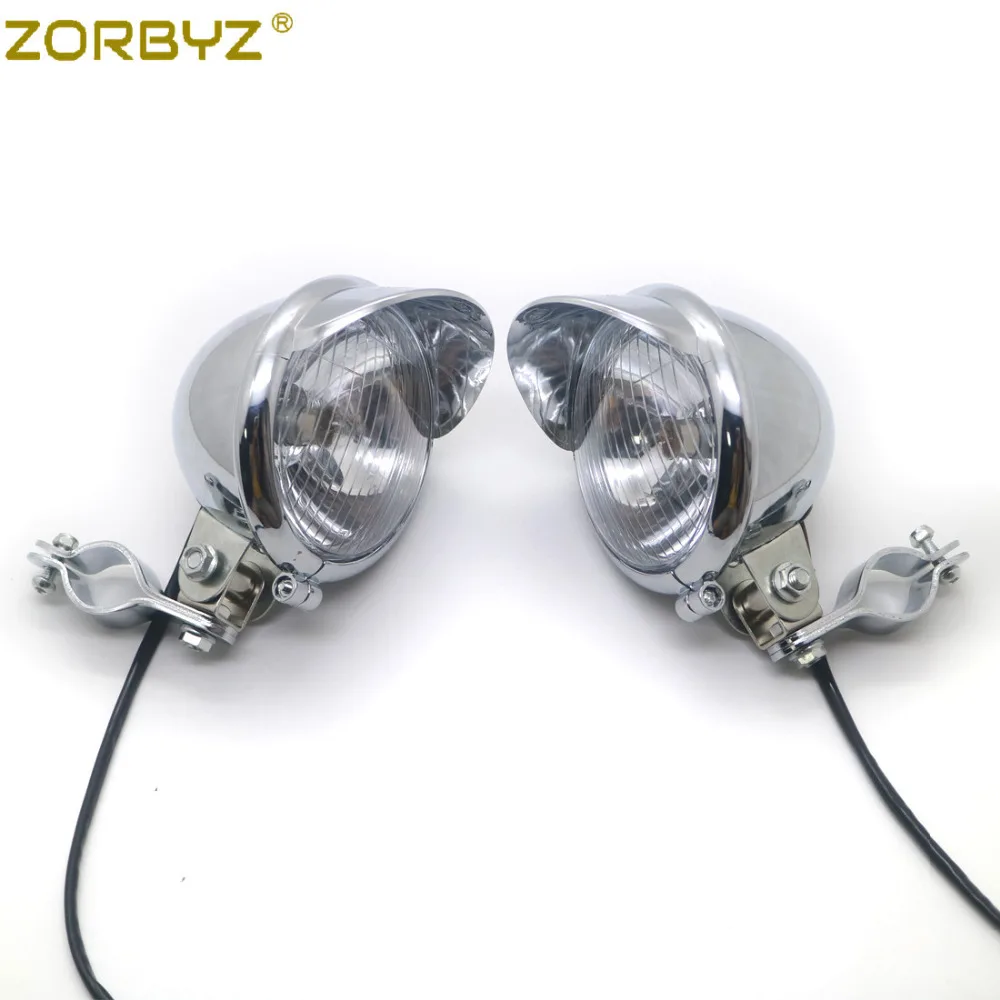 ZORBYZ мотоциклетная хромированная противотуманная фара с рулонной клеткой для