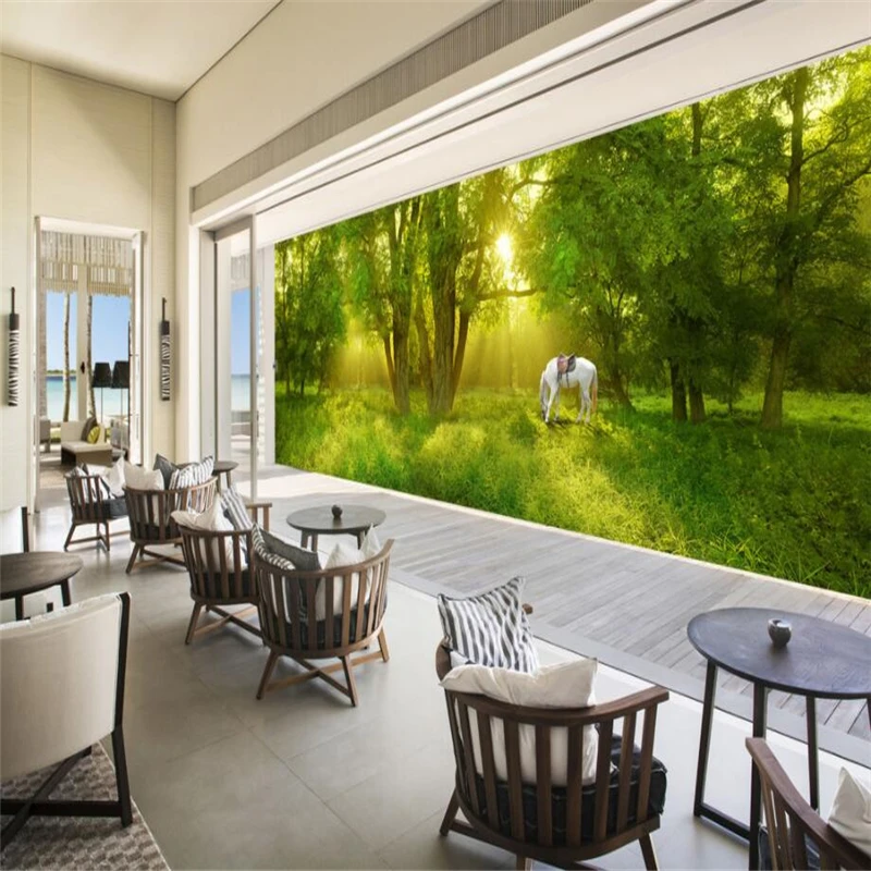 

beibehang Custom 3d wallpapers mysterious quiet high-definition forest landscape panorama fresco living room TV backdrop wall