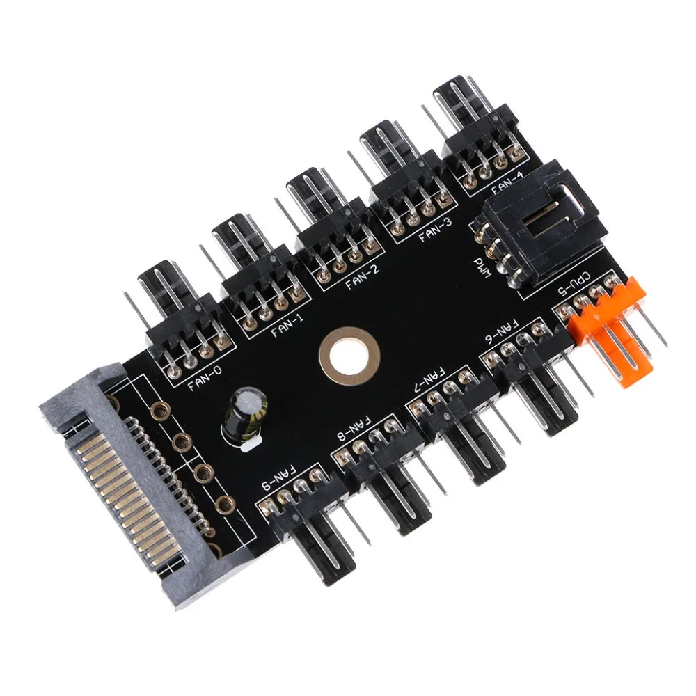 SATA 1 10 Way PWM охлаждающая док станция 12 В 4 контактный разъем питания PCB адаптер для