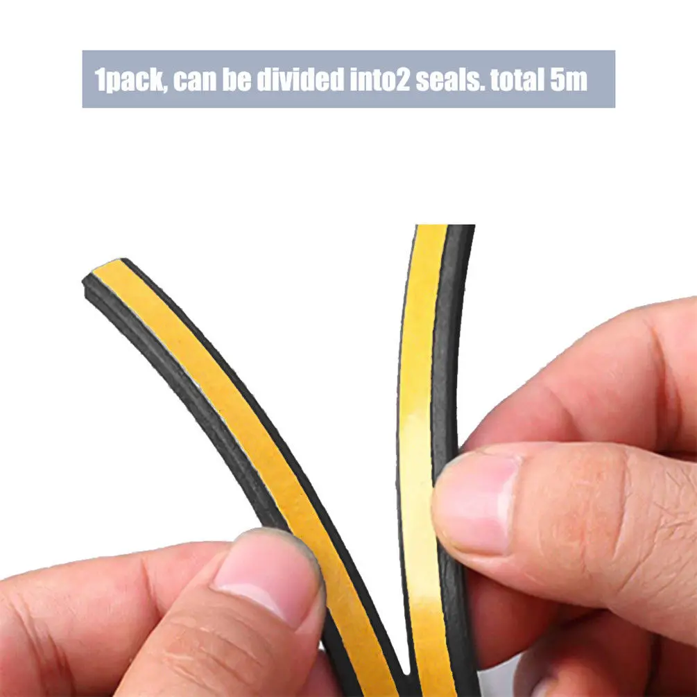 5/10M Self Adhesive D Type Doors and For Windows Foam Seal Strip Soundproofing Collision Avoidance Rubber | Дом и сад