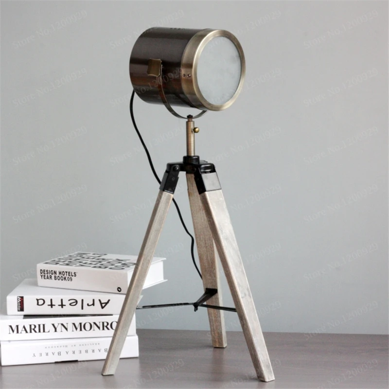 Винтажные светодиодсветодиодный настольные лампы ручной работы с деревянным