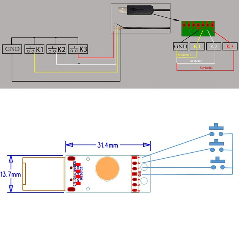 Новый DIY Переключатель линии USB кабель можно подключить 1/3/6 шт Различные педали