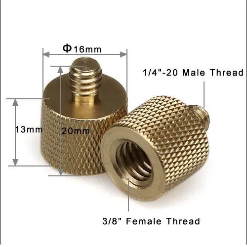 

2pcs 3/8" Female to 1/4" Male Tripod Thread Reducer / Adapters with nylon washer tripod camera