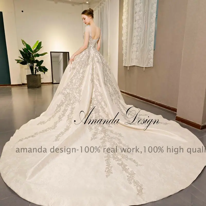Свадебное платье с кружевной аппликацией Amanda Design vestidos elegantes de fiesta|Свадебные