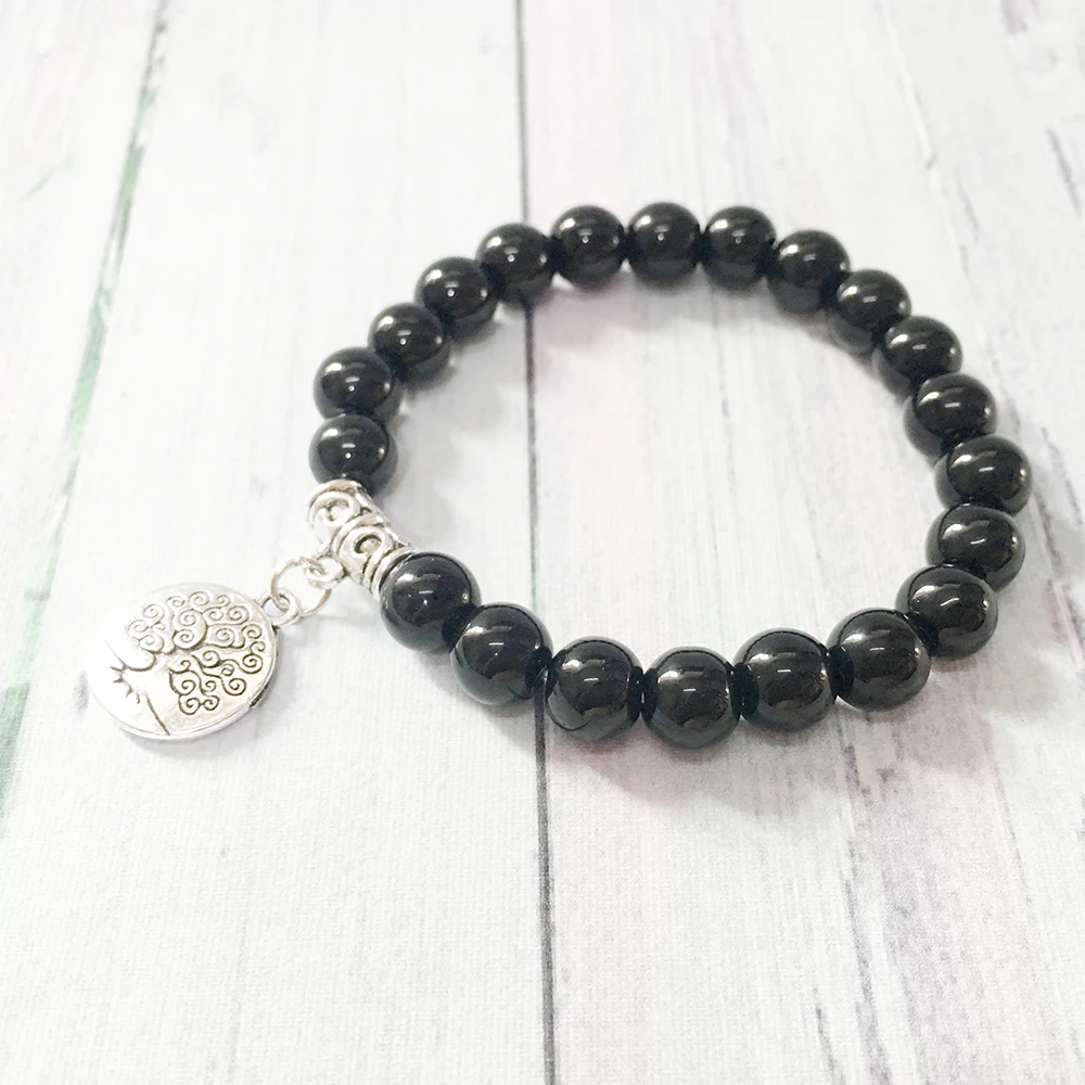 Браслет для йоги Ruberthen Tree Of Life Mala Йога браслет бижутерия медитации черный камень
