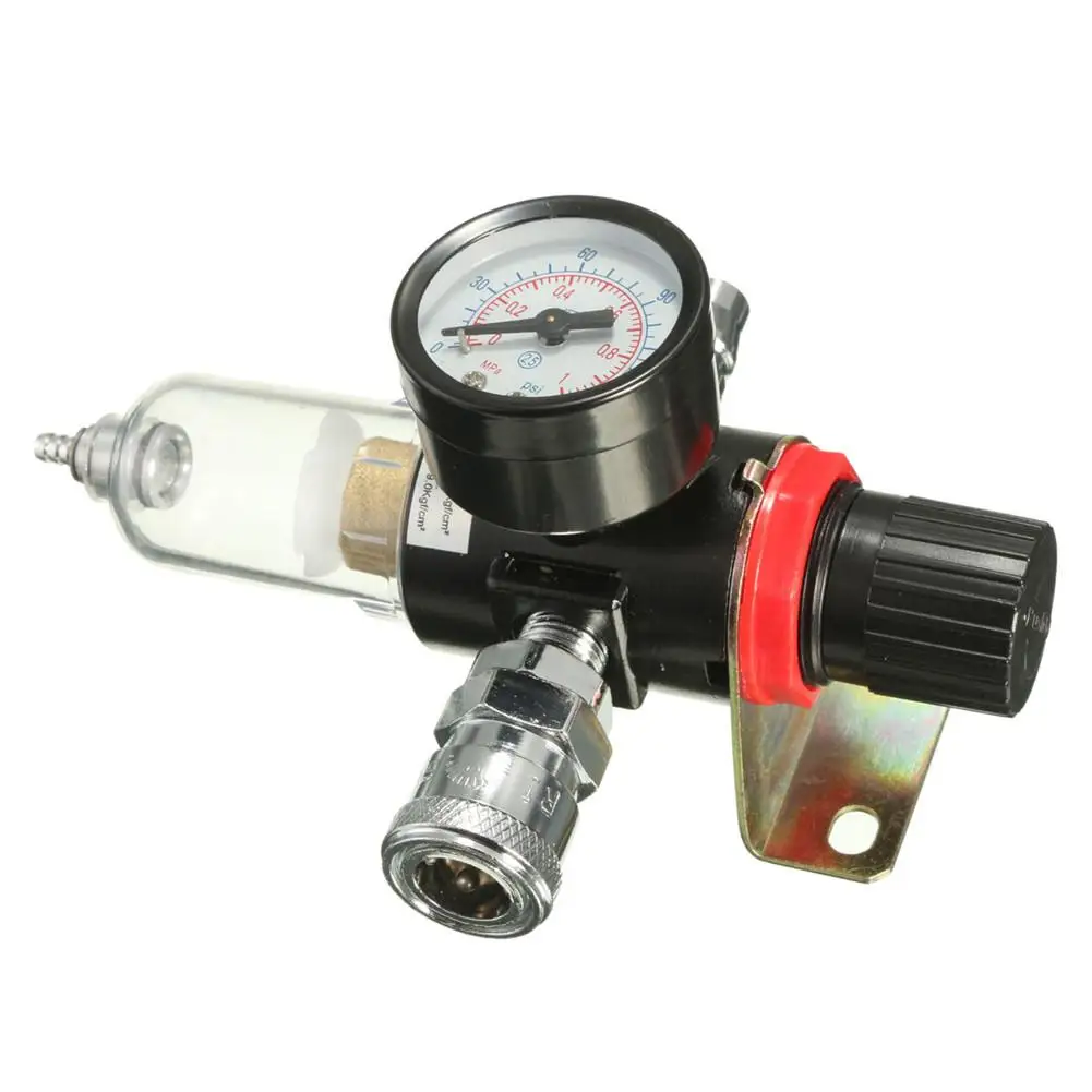 

1/4inch Air Compressor Filter Water Separator Trap Tools Kit Oil Water Separator Regulator Lubricator With Regulator Gauge