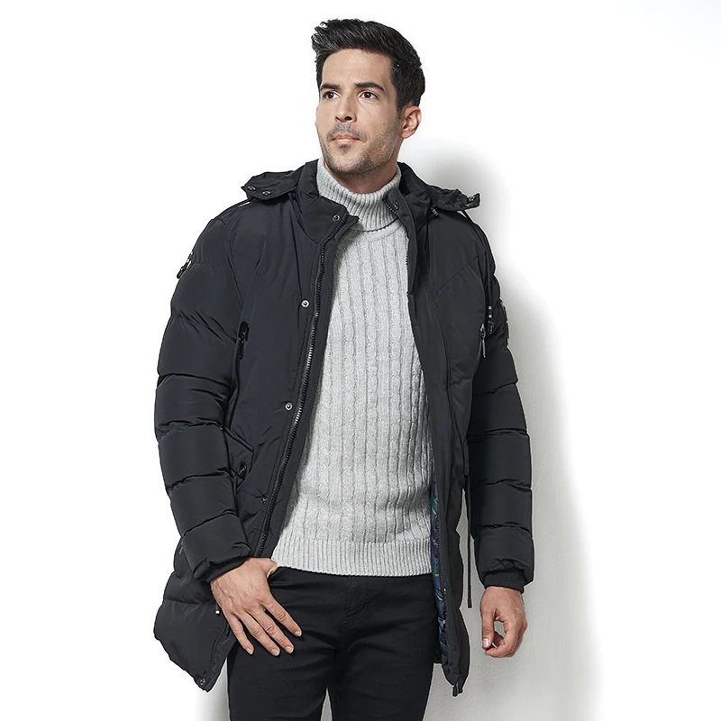 2018 осенне зимняя длинная куртка Парка мужская теплая модная повседневная парка