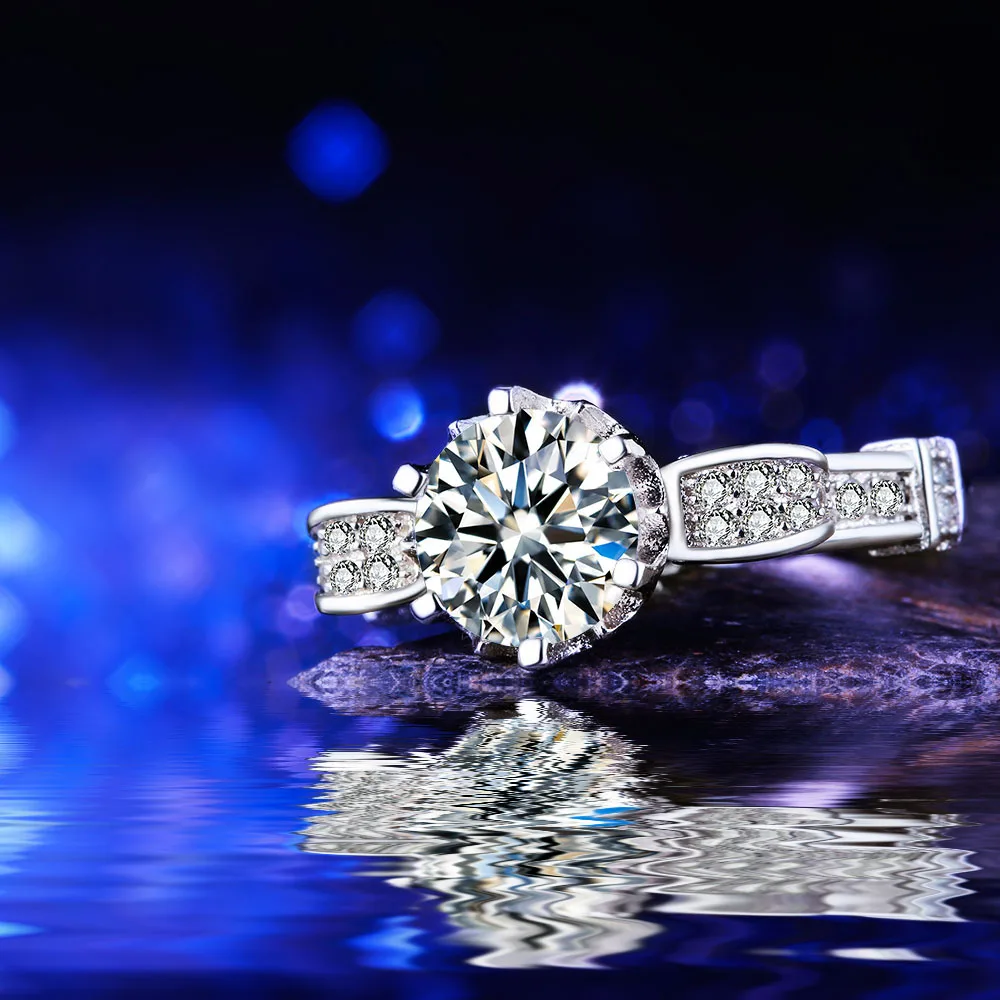 Crown silver plated Rings gift romantic love jewelry promise rings princess cut full paved Cubic Zircon wedding bands for women | Украшения