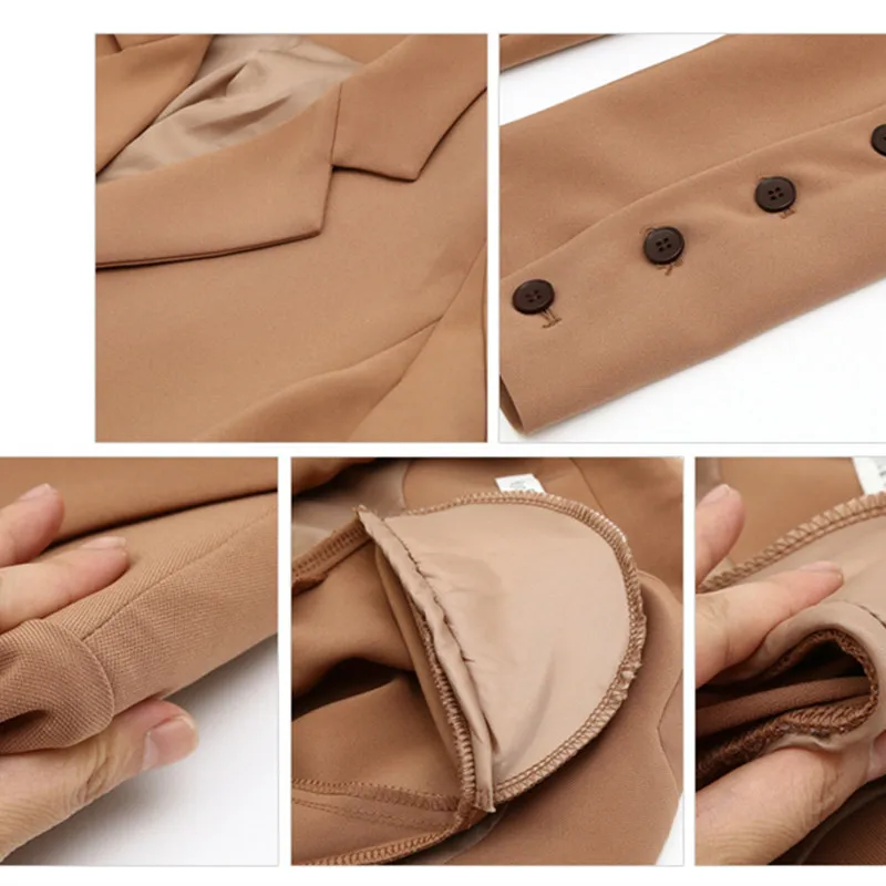 

2019 New Black Blazers Women Solid Color Simple Style Double Breasted Office Lady Formal Jackets Suit Spring Autumn Casual AC015