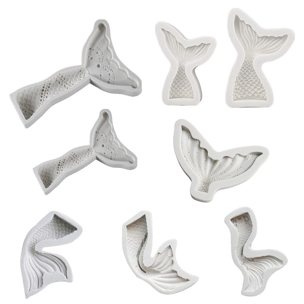 Новый хвост русалки помадки торт Силиконовая форма печенья ледяные формы для