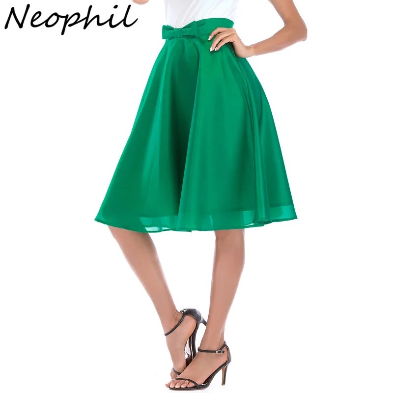 

Neophi Bow High Waist Women Mesh Midi Skirts 2022 Summer A Line Pleated Ball Gown Black Swing Girls Jupe Femme Tulle Skirt S8424
