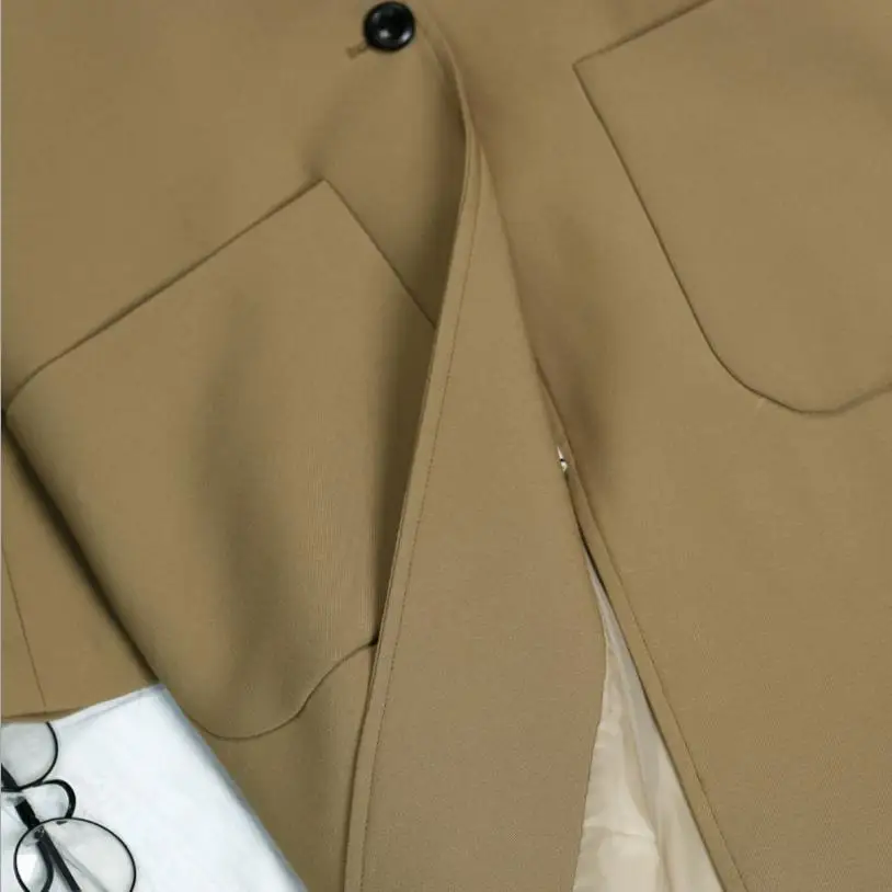 

2018 autumn and winter new women trench solid color BF style long section profile loose women's coat windbreaker outwear L1034