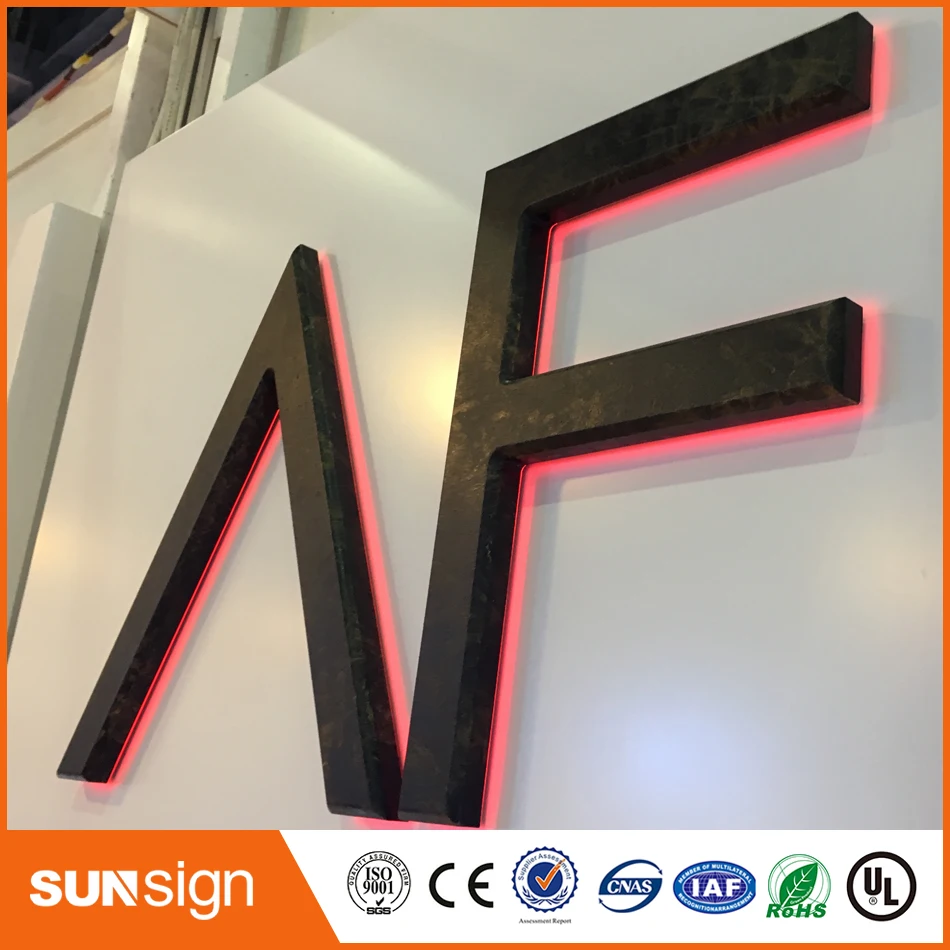 Backlit house Number sign stainless steel signage letters LED 3D illuminated letters signs for Advertising customized
