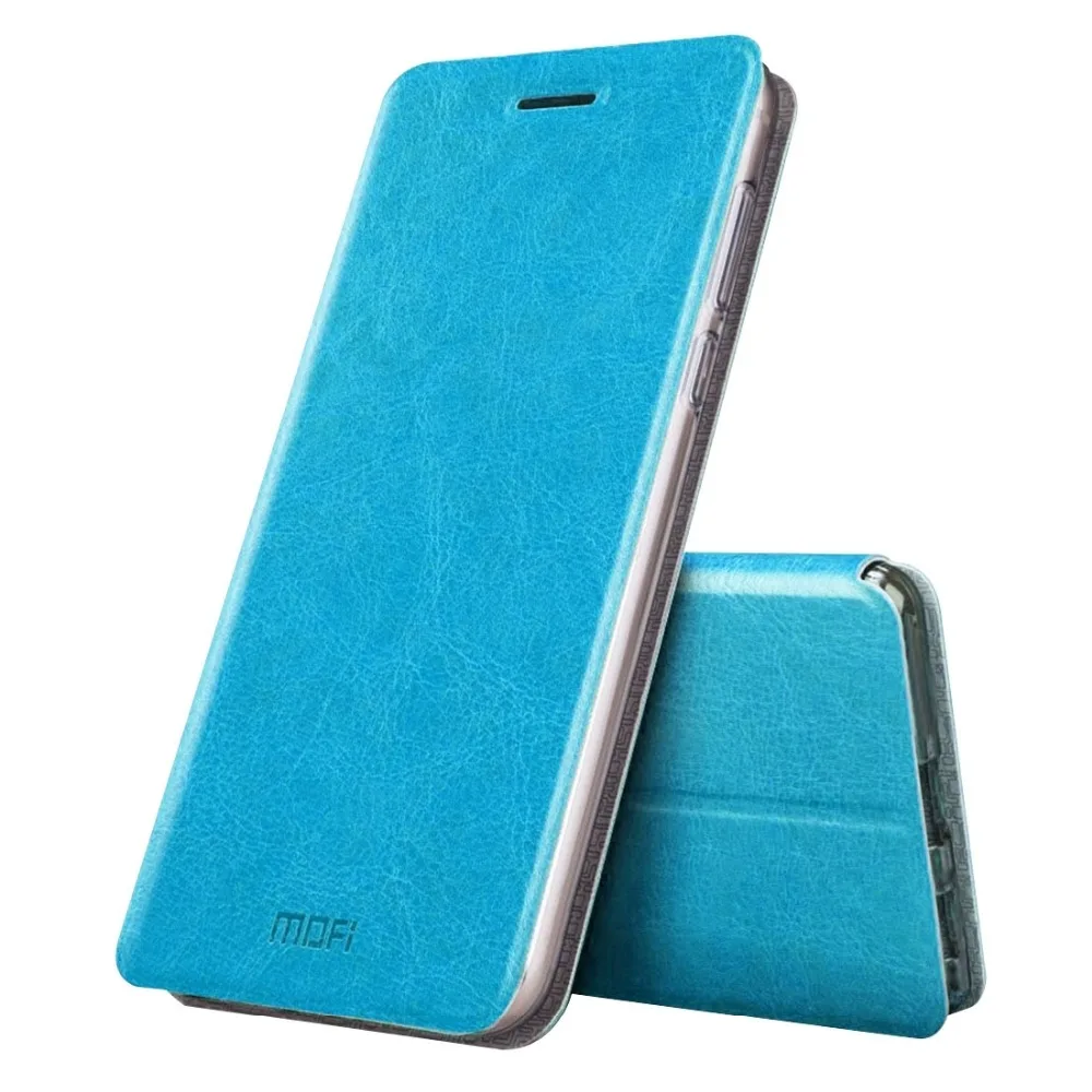 Blue MOFI для Xiaomi Redmi 4 Чехол 5,0 дюймов Xioami Redmi 4 Флип кожаный чехол тонкий силиконовый чехол для Redmi 4 Чехол - Цвет: Blue