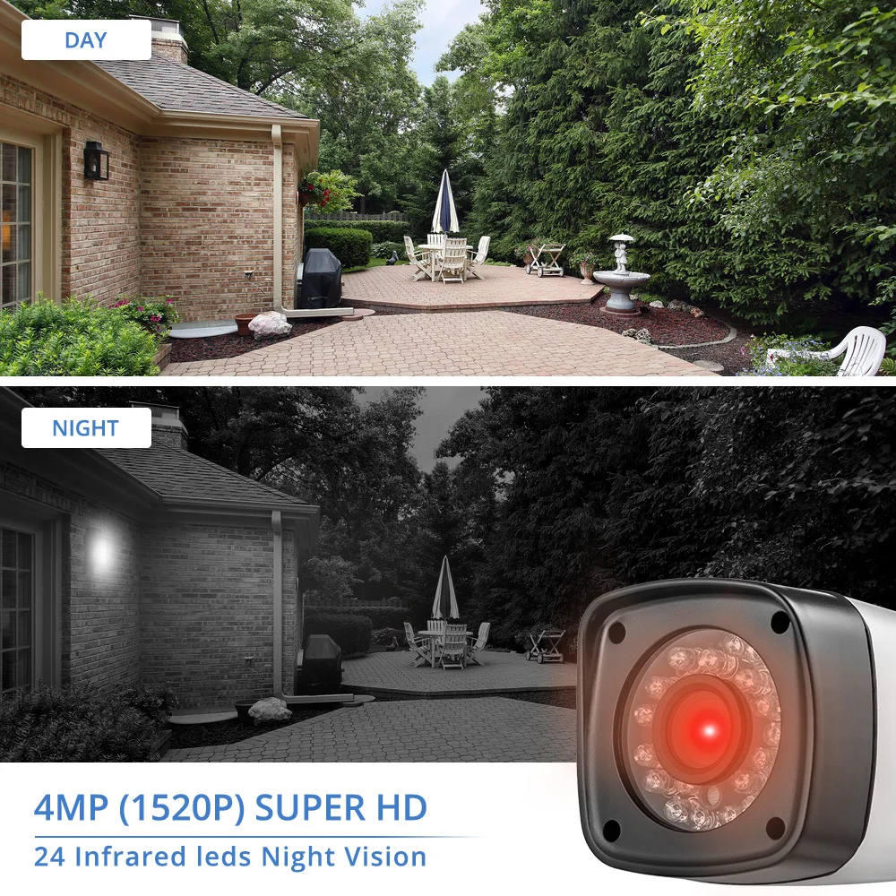 FUERS 2688*1520P 4MP AHD Камера CCTV фильтр отсекающий ИК область спектра 24 светодиодный для