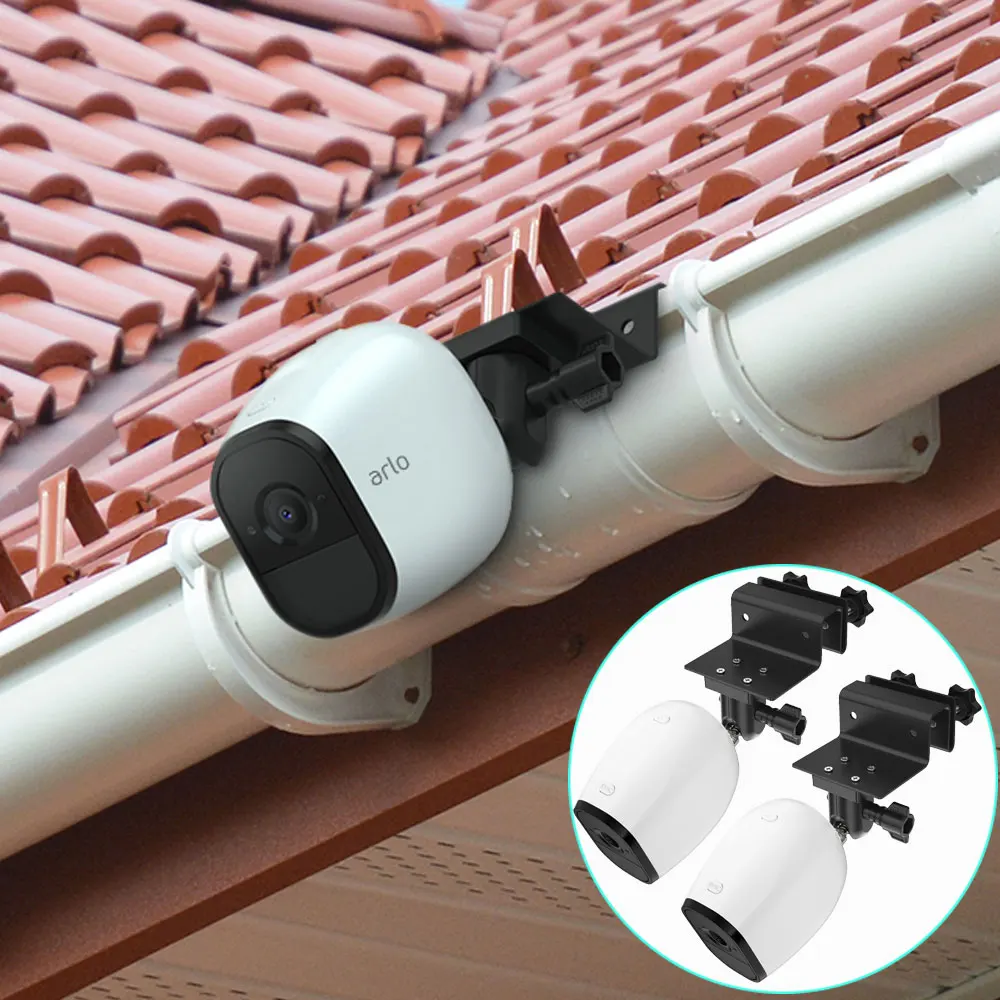 Регулируемый желоб кронштейн для Arlo Pro 2/Pro/Ultra/HD камеры, наружный безопасности наблюдения кронштейн для монтажа камеры, 2 пакета