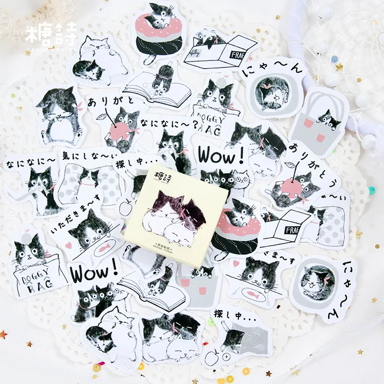 40 шт./компл. дневник-блокнот для заметок наклейки пакет разместил его Kawaii планировщик для скрапбукинга канцелярские Эсколар школьные принадлежности wen01