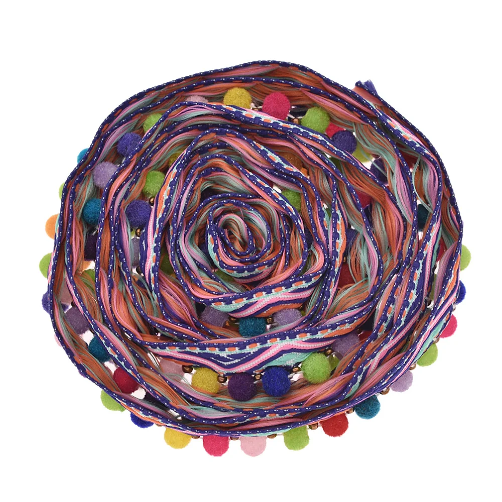 2 ярда цветные винтажные жаккардовые ленты в этническом стиле с меховыми