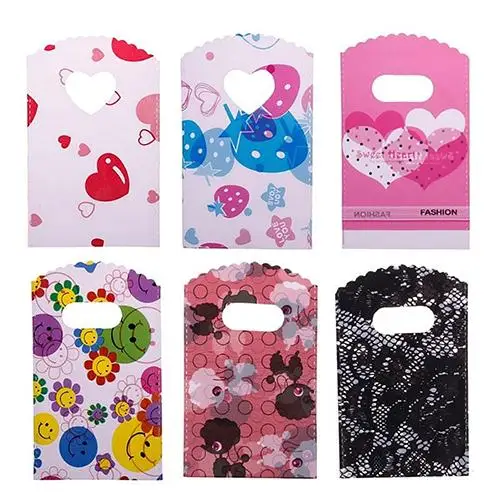 

Cartoon Bear Heart Flower Mix Small Mini Gift Pretty Patterns Jewelry Bags 50Pcs