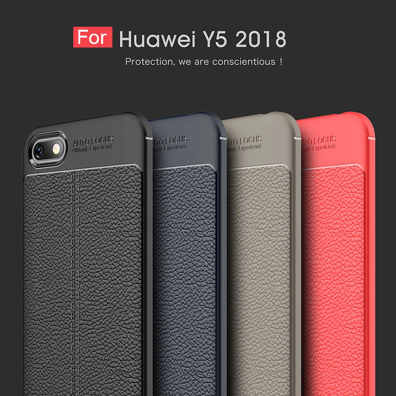 For Huawei Honor 7A Y5 2018 Case Leather Texture Soft Silicone Cover on Dua-L22 Coque 5.45'' Russian Version | Мобильные
